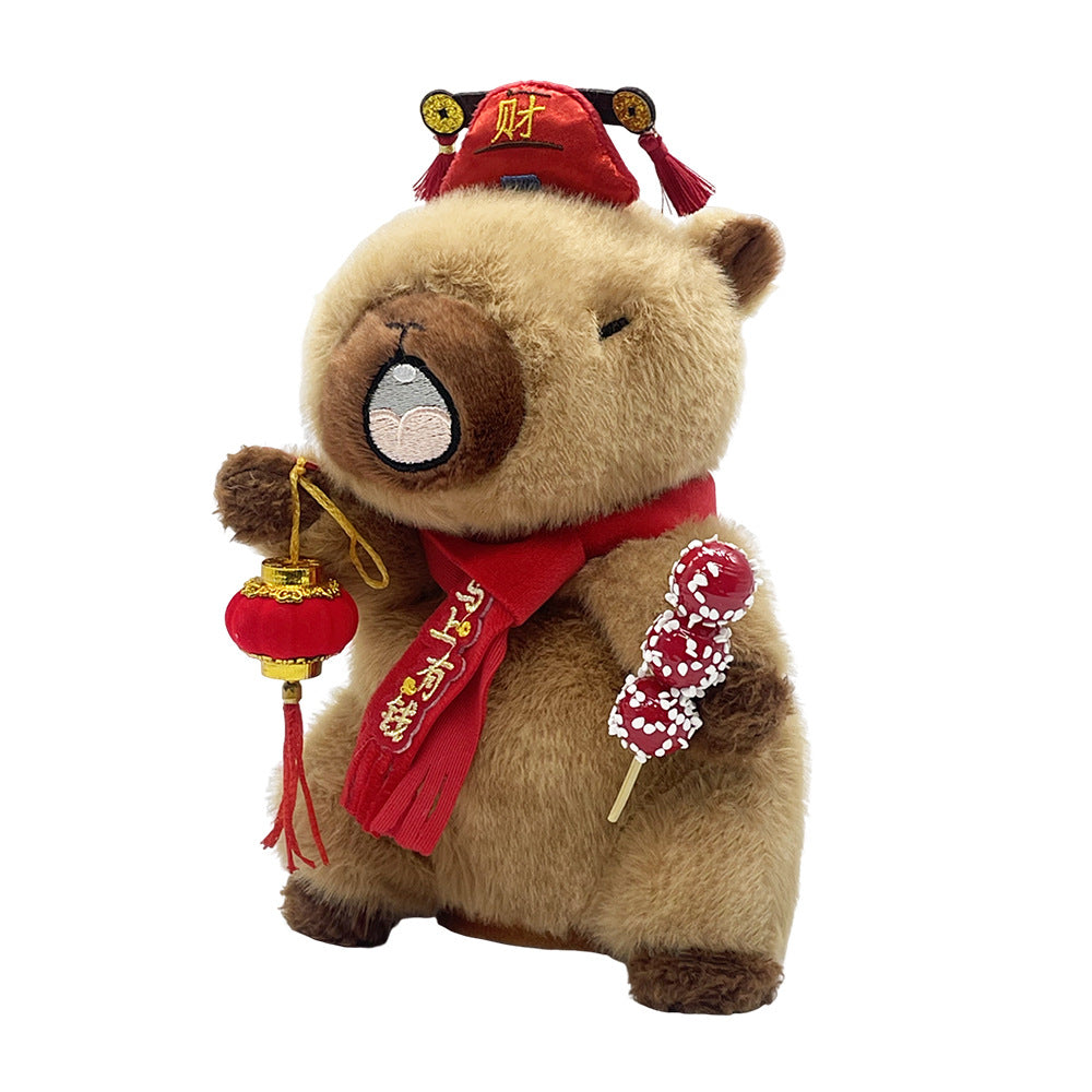 New year mascot capibala capybara xiaohongshu douyin same style new year model learning to speak and dance plush toy