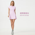 Summer midi dress women's waist slimming tennis dress comfortable breathable short sleeve sports yoga dress dss068