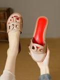 2025 summer new women's flip-flops: trendy & unique flat sandals with low heel and round toe