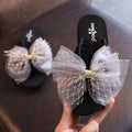 2025 new fashionable parent-child summer outdoor slippers, girls' holiday sandals, bowknot baby flip-flops