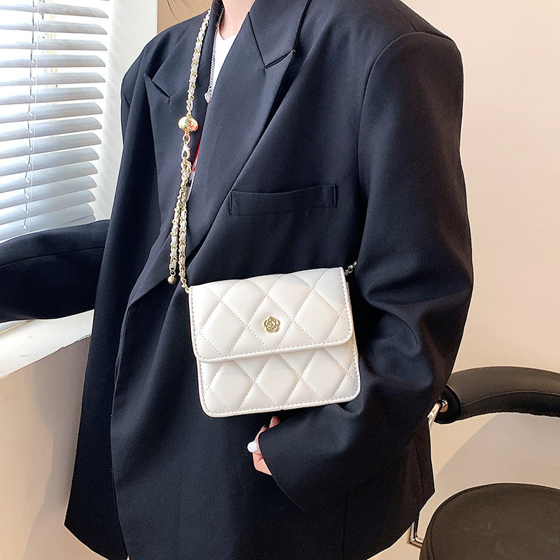 Rhombus chain mini bag 2025 new small square bag Korean version of versatile ins super fire simple shoulder messenger bag