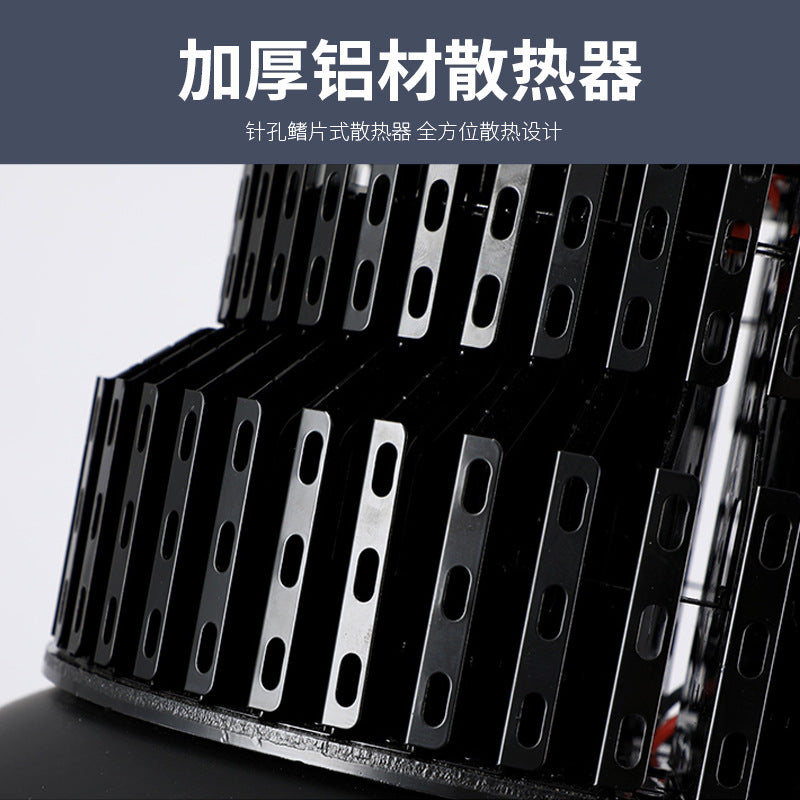 LED High Bay Light High Power Black Fin Workshop Warehouse Pendant Light Indoor Stadium Gymnasium Lighting