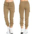 fashion cross-border   women's pants workwear casual elastic waist thin side pockets pants women's pants