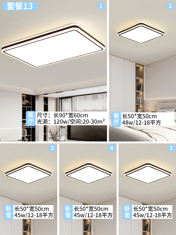 2025 Minimalist style black edge round living room light Zhongshan home improvement lighting whole house package bedroom ceiling light eye protection