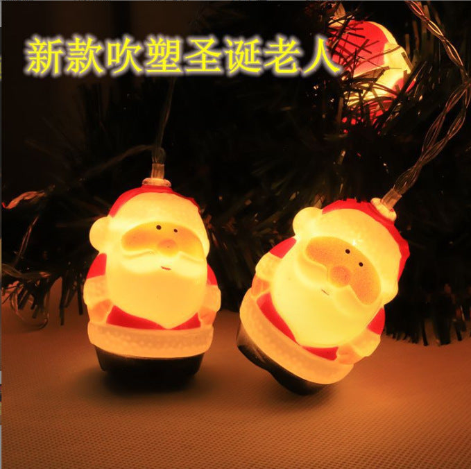 LED Santa Claus Head Light String Outdoor Waterproof Creative Snowman Light String LED Christmas Decoration Flash Light String