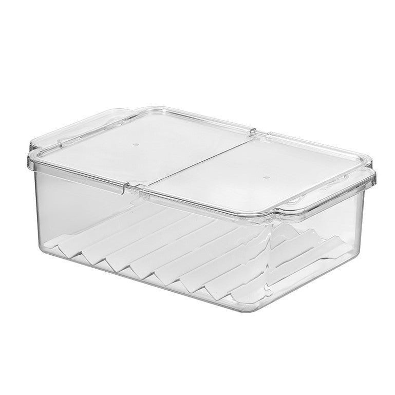 Simple European style household kitchen, fresh-keeping vegetables and fruits, refrigerator storage box, plastic box, light luxury design, food grade