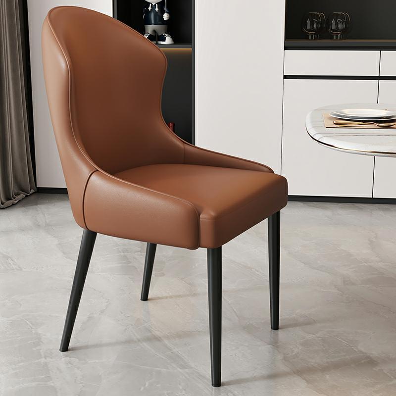 Dining chair - modern minimalist home restaurant chair, comfortable backrest, iron art dining table chair, nordic light luxury hotel chair