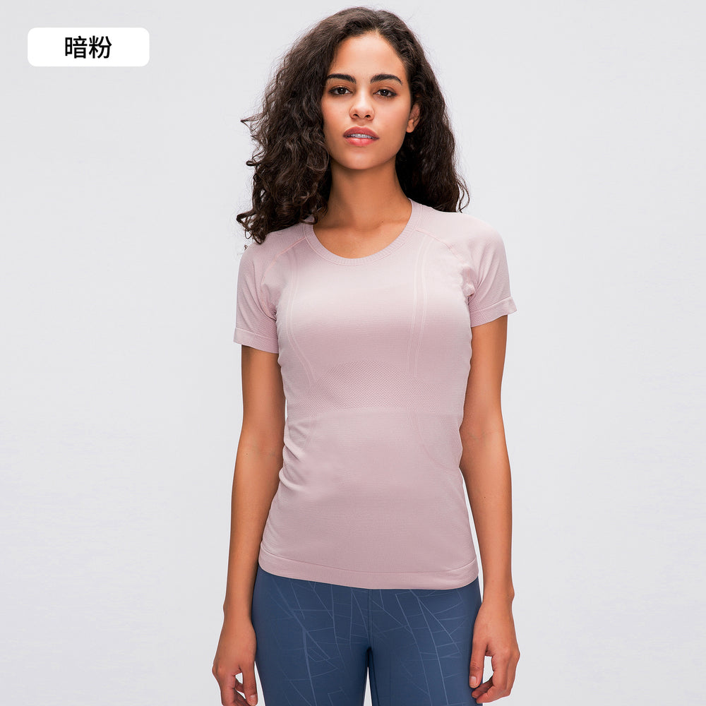 Spring/summer new women's short-sleeve crew neck sports t-shirt - running, fitness, slim-fit, breathable yoga top - s2067