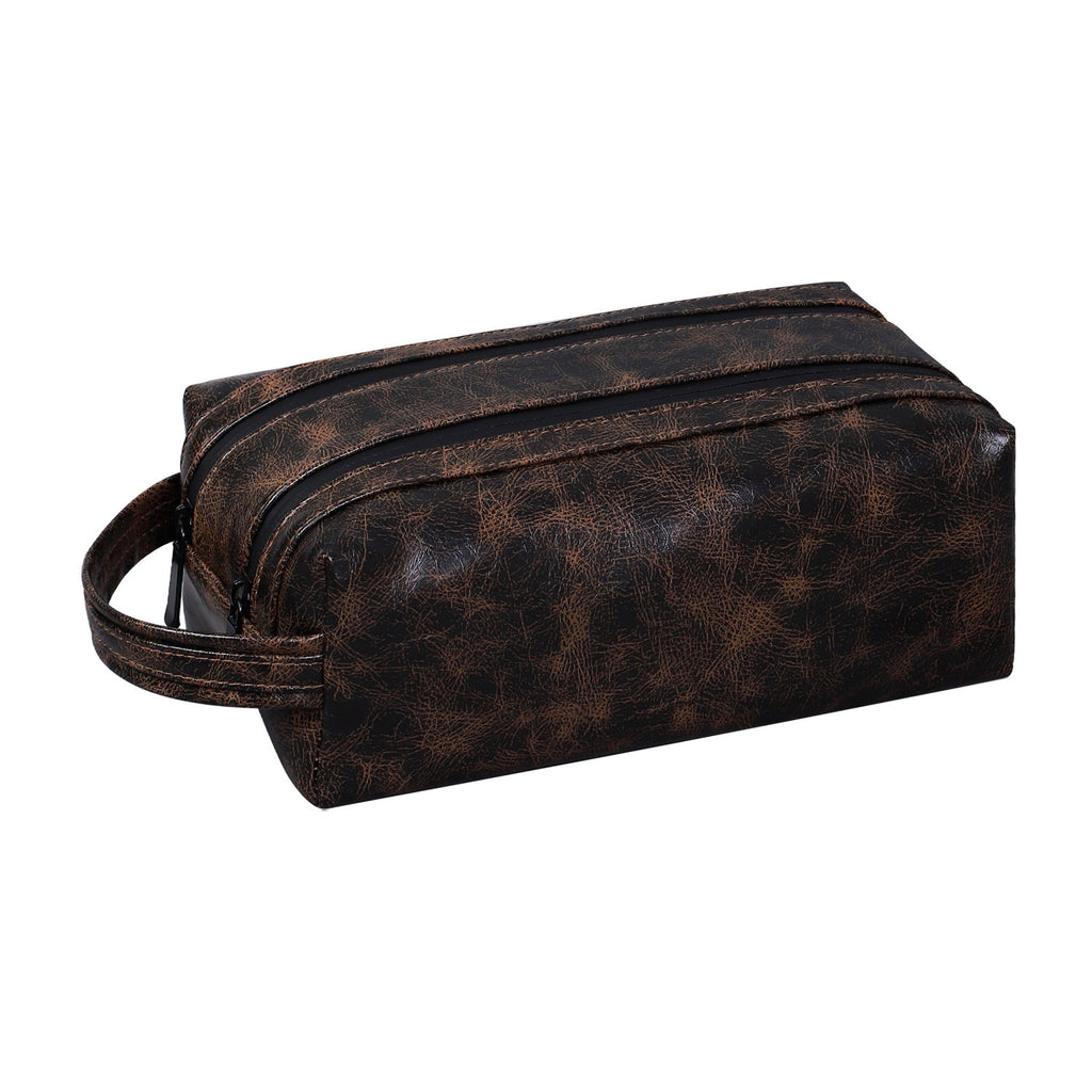 PU leather cosmetic bag men portable wash travel large capacity waterproof skin care clothing cosmetics hanging storage bag