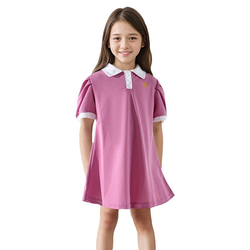 Girls' summer dresses, children's clothing, princess dresses, big kids' polo dresses, girls' summer outfits