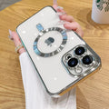 Electroplated magnetic cd pattern case for apple 17 pro max, 13, cross-border iphone 16 soft shell protective cover, 15