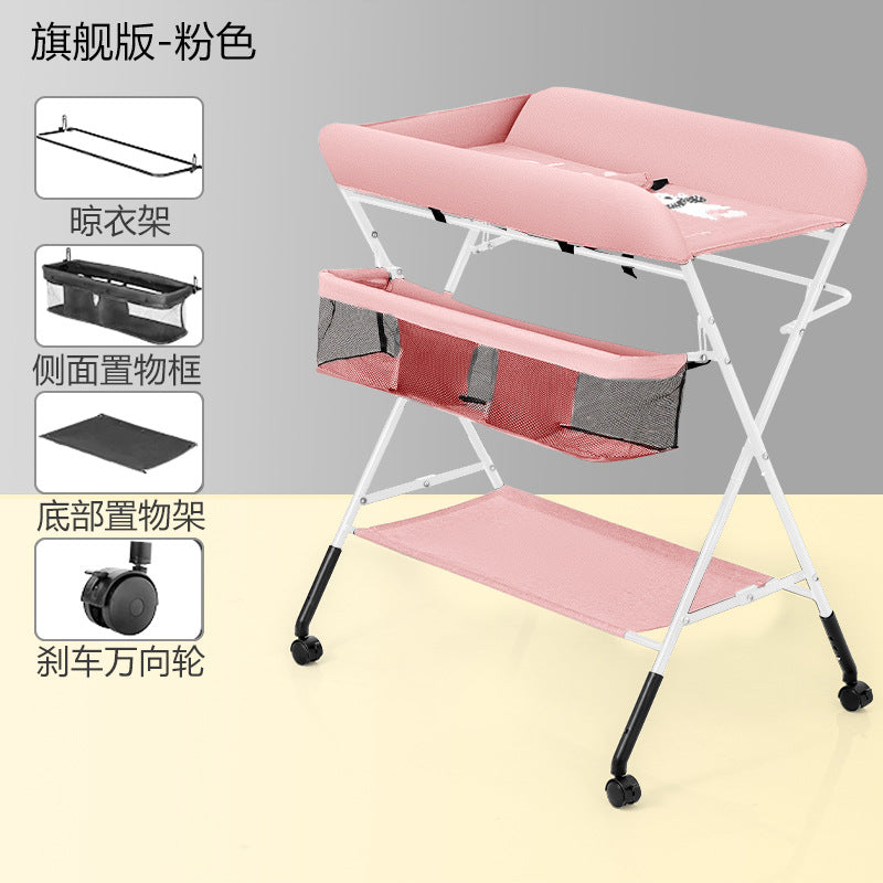 Diaper changing table - portable, multifunctional, foldable baby care station for newborns - bathing, diaper changing, and massage