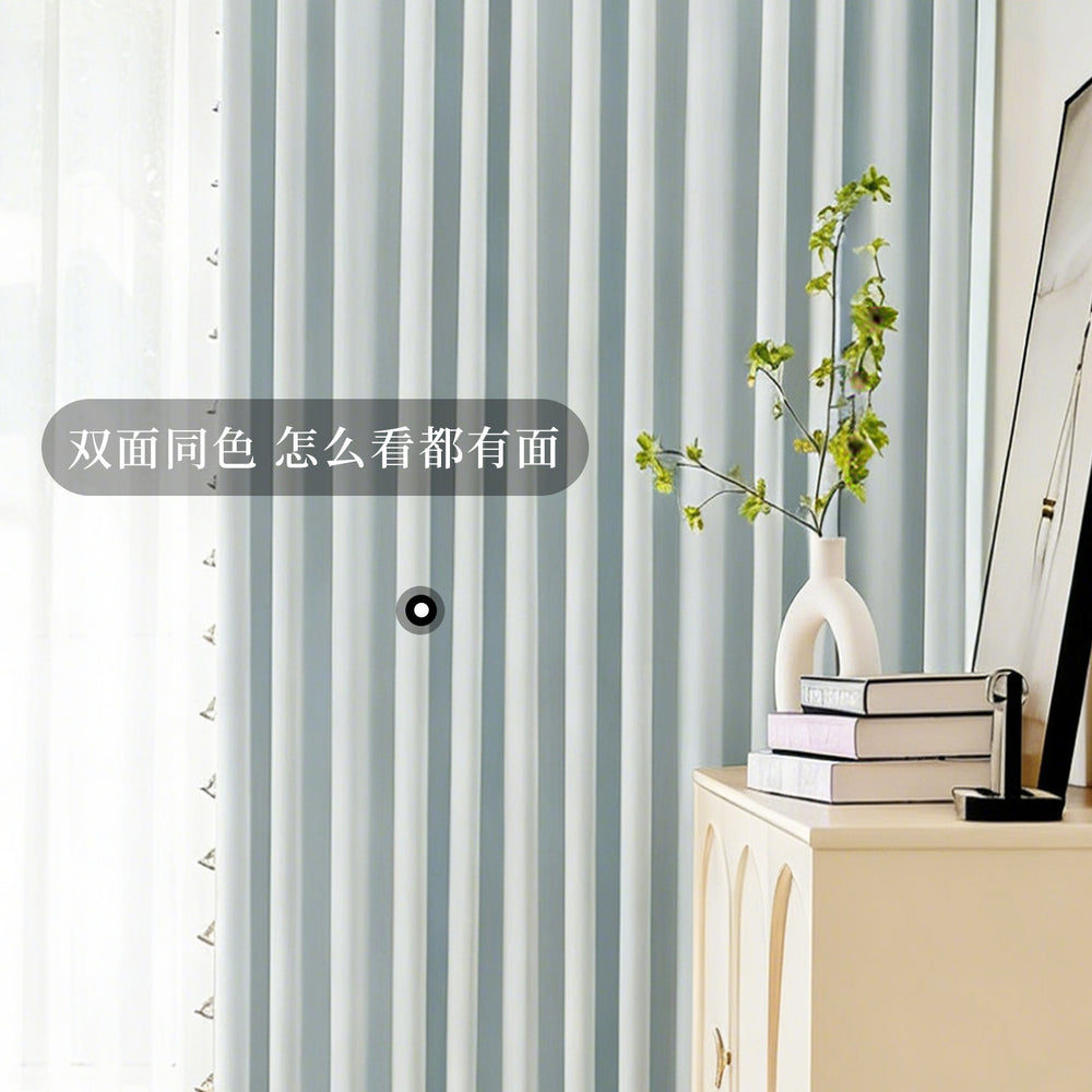 Shaoxing keqiao curtains fully blackout thickened japanese chenille cream modern casual living room bedroom curtains