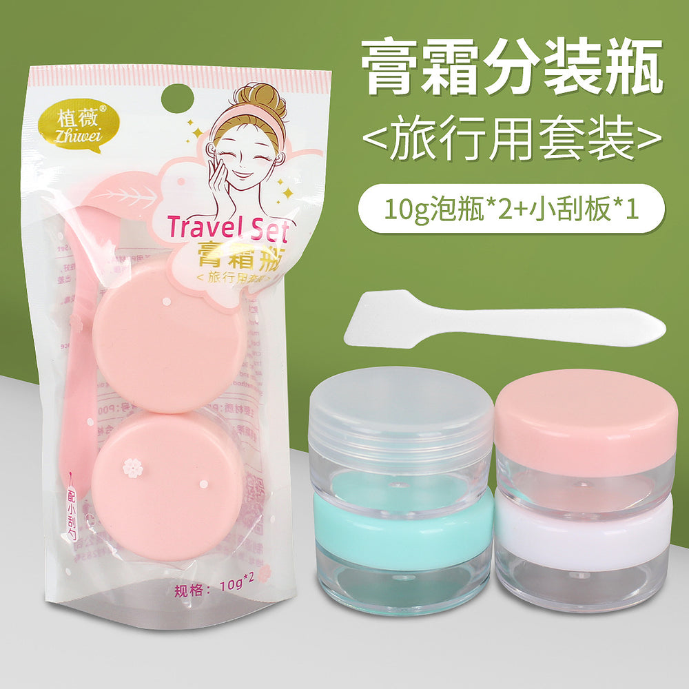 Zhiwei travel bottle tool suit cosmetic cream bottle 10g*2 assembly dispensing rod plastic bubble bottle