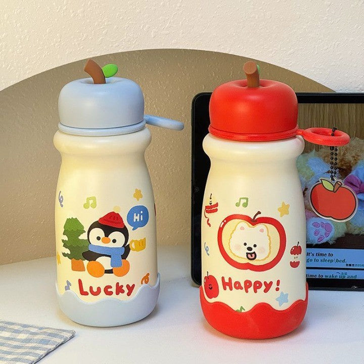 Trendy & cute apple cartoon kids' thermos - 316 stainless steel, high-style design, portable water bottle for boys & girls