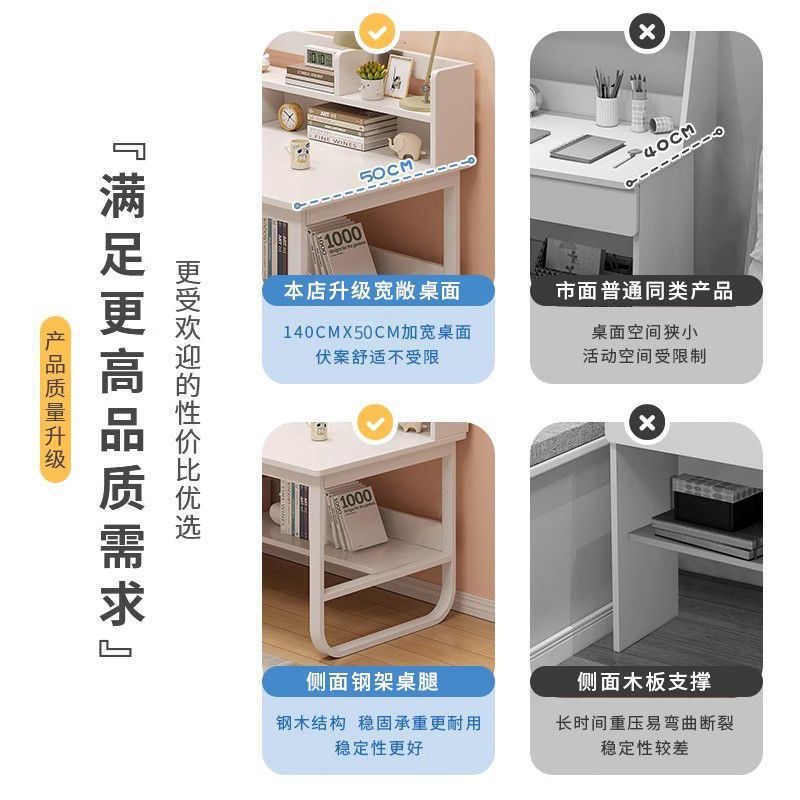 Computer desk desktop home desk bookshelf all-in-one bedroom primary and junior high school student writing desk study desk office desk