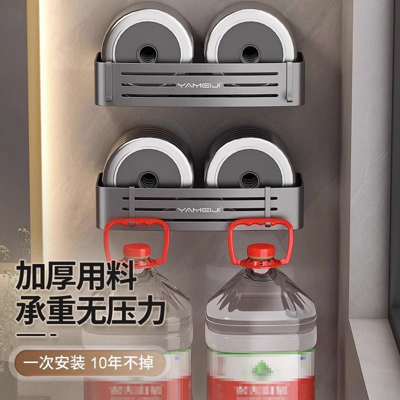 Gun gray bathroom storage rack bathroom toilet punch-free bathroom sink corner wall-mounted storage rack