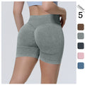 New seamless sand wash yoga shorts - high waist, butt-lifting, compression workout shorts for women - perfect for outdoor running, training, and fitness