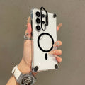 Acrylic magnetic lens protection phone case for samsung s26 ultra, featuring four-corner airbag shock absorption, compatible with s24/s25 ultra