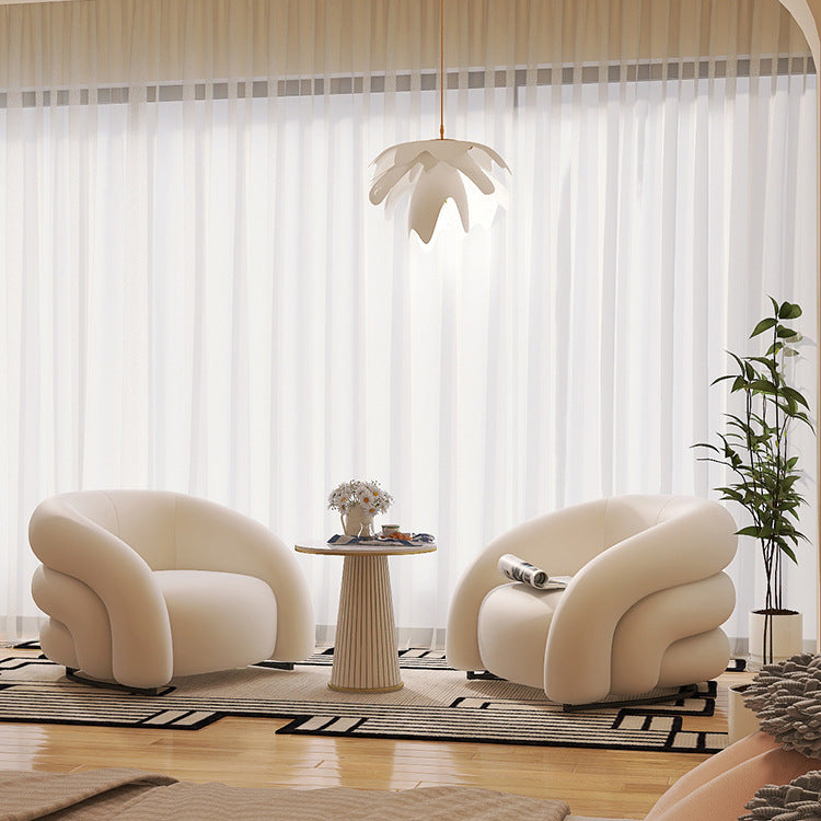 Cream furniture single sofa chair lazy internet celebrity style single chair small apartment balcony designer casual chair for home