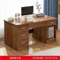 Office desk with lock, workstation with drawers, desk and chair set for employees, home desktop minimalist computer desk