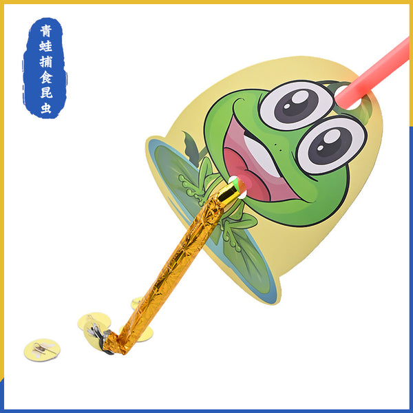 Frogs prey on insects, kindergarten handmade DIY technology small production puzzle creative teaching aids material research recommendation