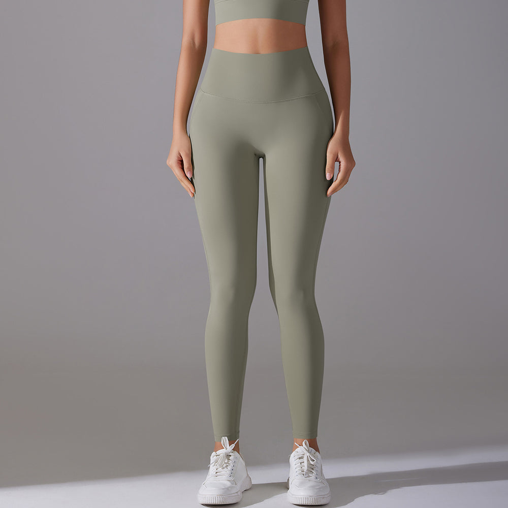 New arrival free underwear without embarrassing lines high waist tight nude nine-point pants sports running fitness high elastic yoga pants