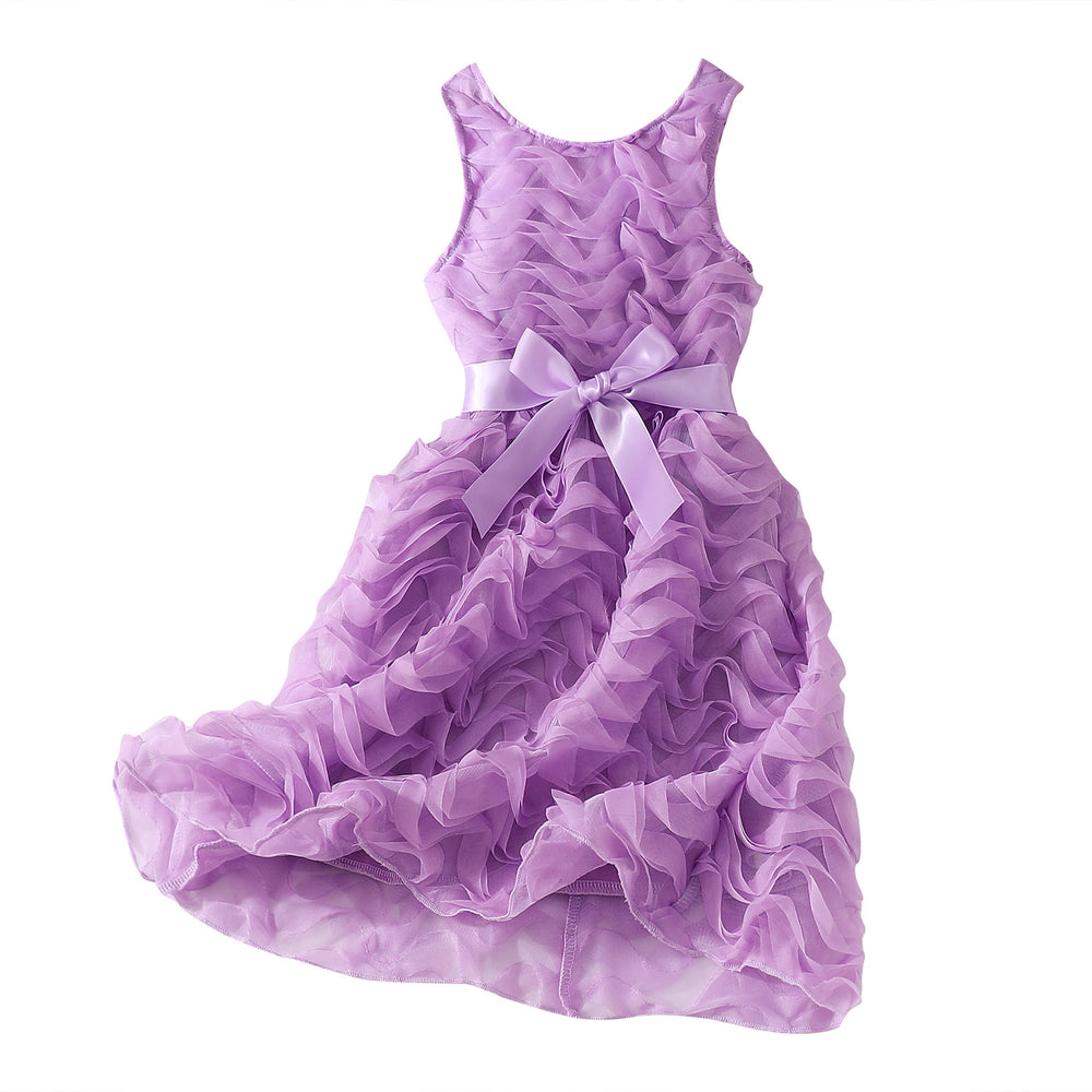Girls' (toddler) dress, elegant party dress with 3d wavy stripes