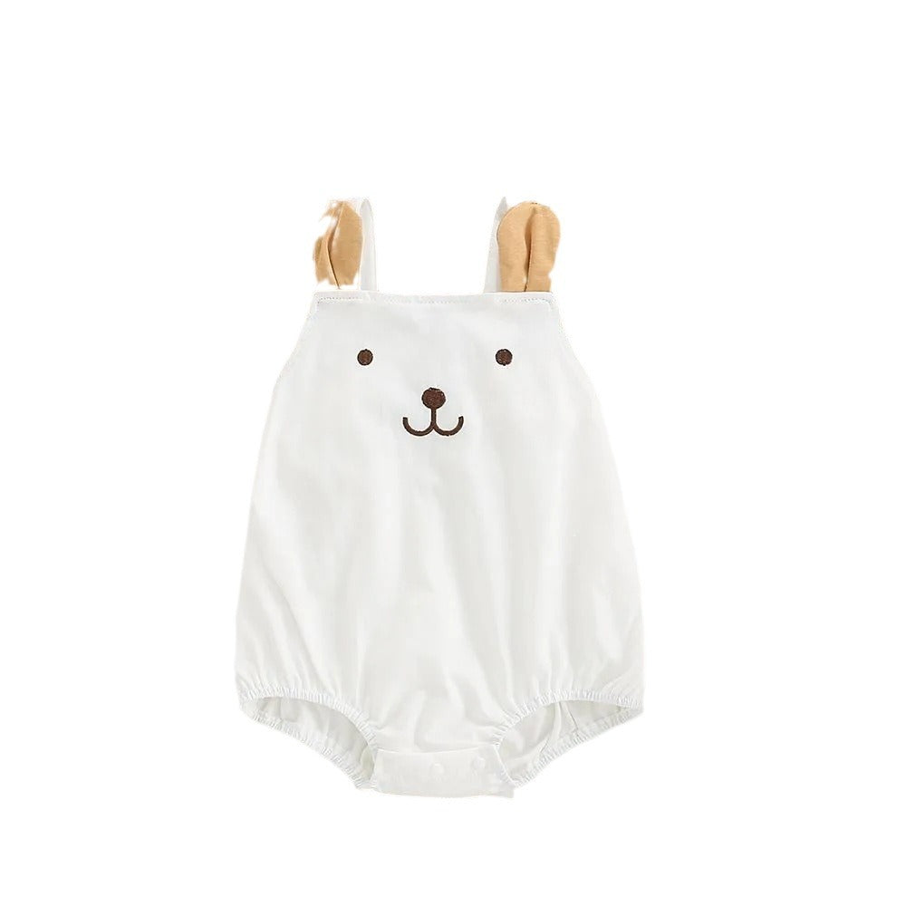 Baby summer clothes boys and girls baby suspender jumpsuit vest hairy outing clothes thin bag butt cartoon crawling clothes