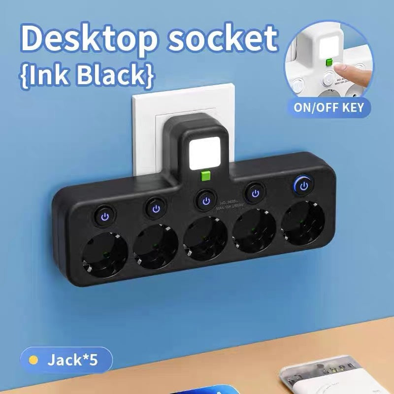 European standard smart fast charging usb + type-c power strip with german standard plug, 2-prong, for southeast asia, south korea, and russia