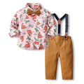 children's clothing, foreign trade boys' formal wear suit, host/flower girl outfit, kids' dinosaur print shirt performance costume