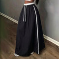 American spring and summer high waistslimming look quick-drying drawstring casual skirt workwearloose long skirt easiest for match
