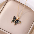 European and american cross-border e-commerce jewelry fashion enamel alloy pendant personalized enamel butterfly necklace autumn new jewelry