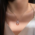 Wholesale diamond-studded pendants: european and american cross-border women's fashion accessories, versatile jewelry, alloy sunburst round minimalist necklace