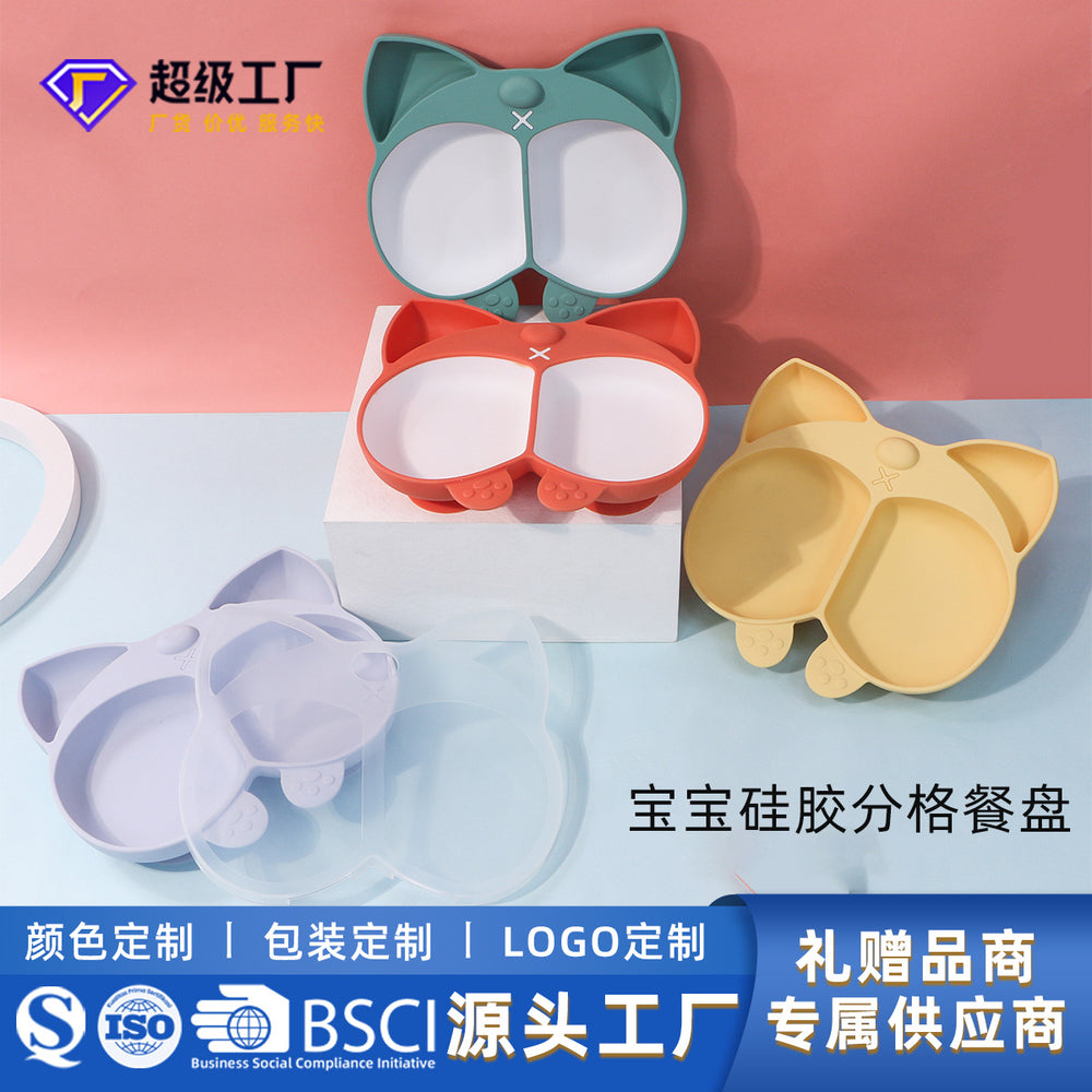 bestseller: divided silicone feeding plate, shatterproof, food-grade, with suction cup – baby feeding utensils and maternal & child products