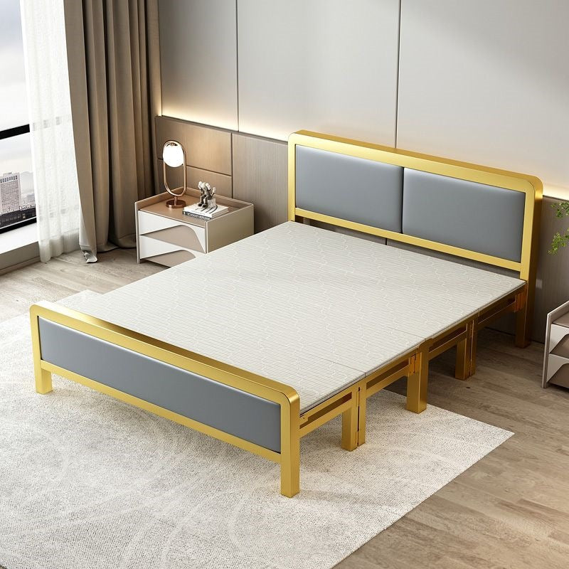 Folding bedfor homedouble iron frame bed with mattress rental house simple bed hard bed office lunch break bed single