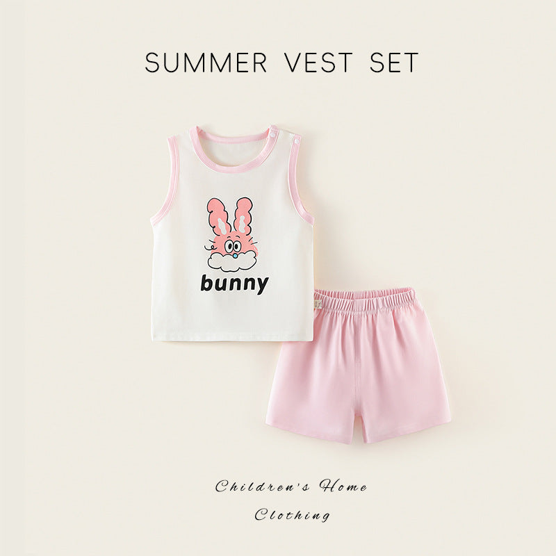 Baby vest suit summer sleeveless sports cotton vest summer thin baby clothes kids