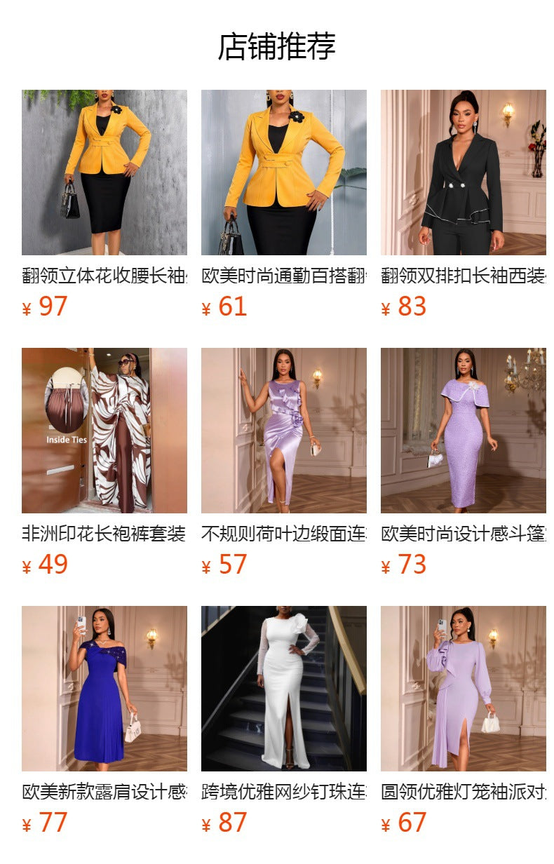 African fashion plus size round neck mesh bubble sleeve dress ruffle hem bodycon party gown