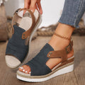 Exportplus sizesummernew arrival women's sandals wedge hemp rope bottom fish mouth sandals  hot women's sandals wholesale
