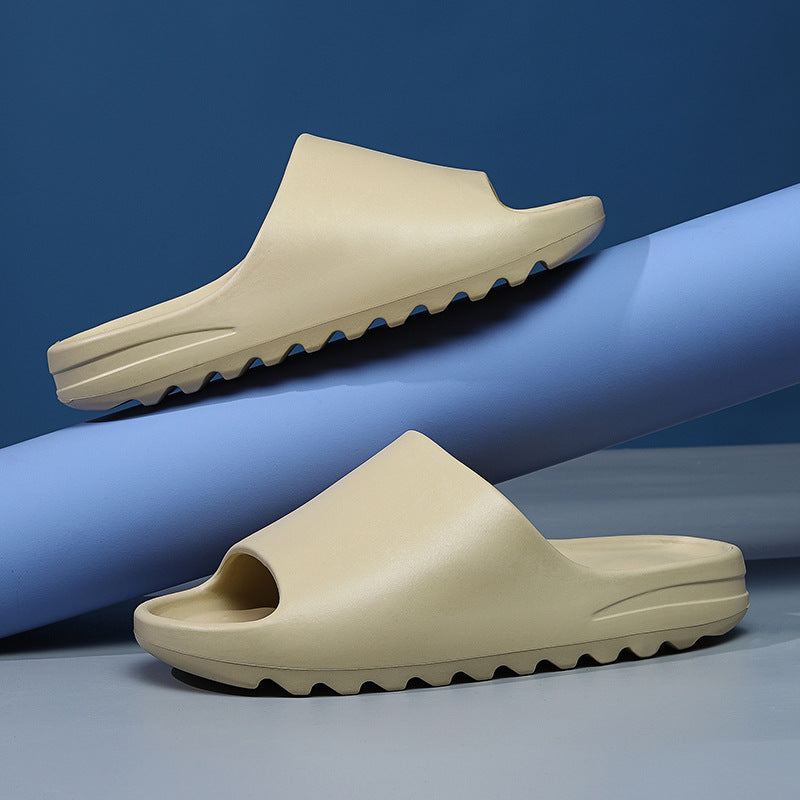 Foreign trade coconut fish mouth slippers outdoor home one-word drag Kanye same thick-bottomed couple outer slippers eva men