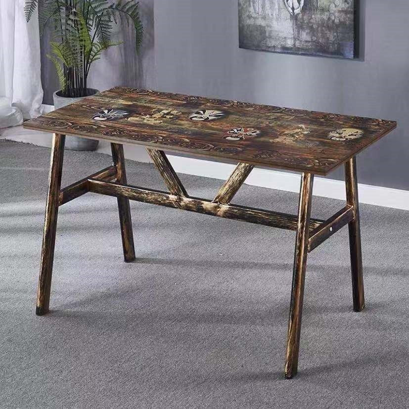 Economical dining table, restaurant stool, hot pot restaurant back chair, fast food table, chair, table and chair suit combination horn chair