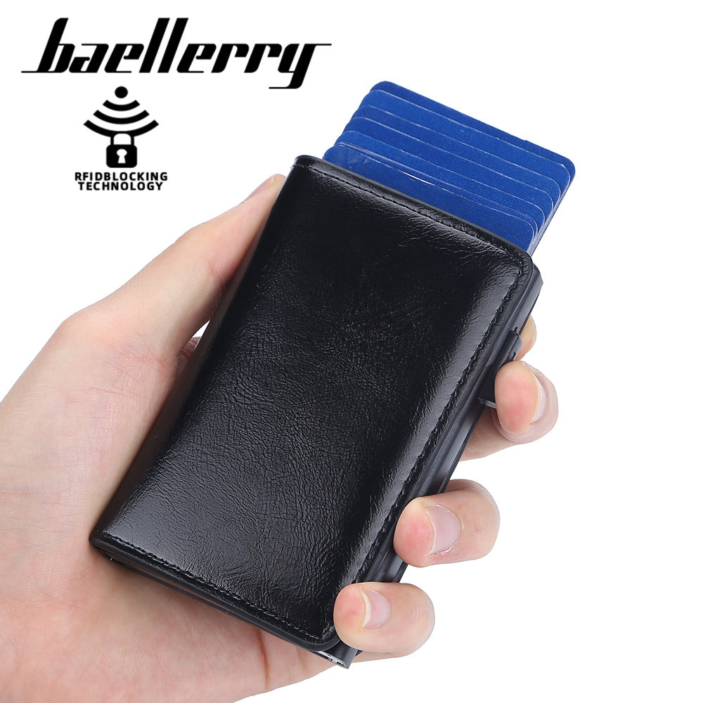 Baellerry's new men's card bag  RFID advanced sense anti-magnetic multi-card position aluminum box card holder anti-theft male