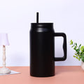 Amazon 50oz large capacity handle thermos cup 304 stainless steel car cup with straw portable ice cup