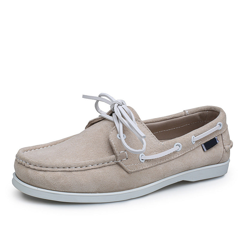 Original single sailboat shoes men's genuine leather fashion breathable thin handmade shoes mencasualeasiest for match pigskin thin bottomlow ankle shoes