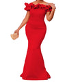 D552 european and american cross-border women's clothing   summer off-the-shoulder sexy mermaid maxi dress african dress