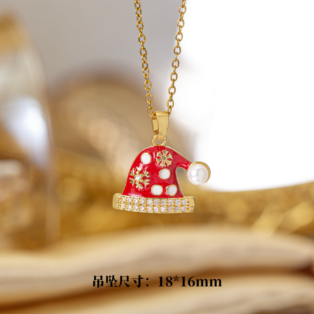[titanium steel] cross-border popular copper micro-embedded necklace for women, stainless steel gold-plated electroplated high-end exquisite clavicle chain jewelry