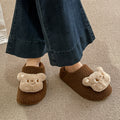 Trendy casual bear slippers for women - new autumn/winter collection, perfect for outdoor wear, dorm room, warm and thickened lambswool cotton shoes, couple's style
