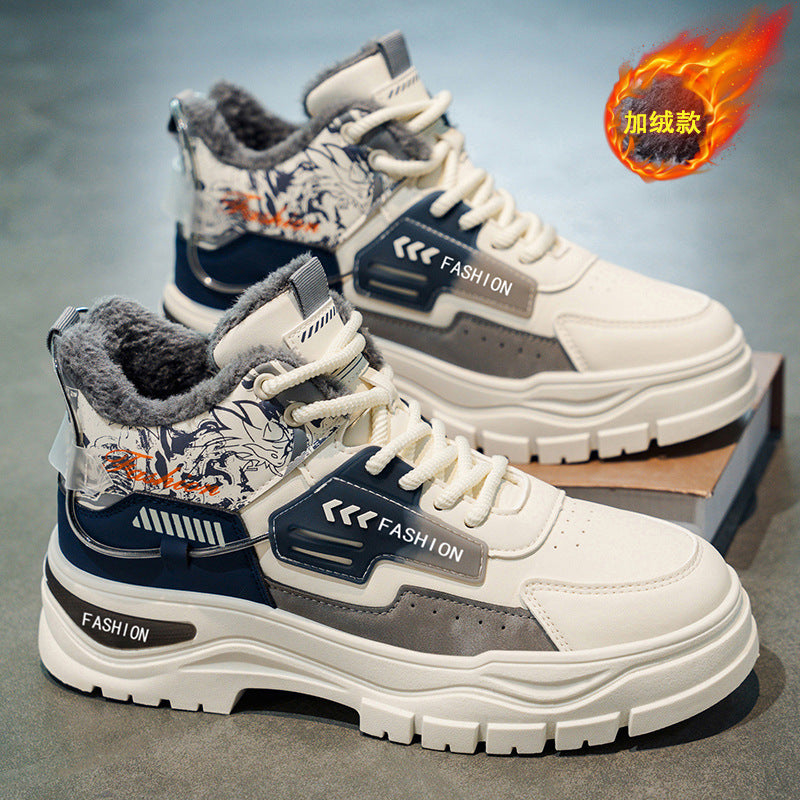 High-top men's shoes winternew arrivalfleece-linedheattech cold-resistant cotton shoes leather men's outdoor non-slipwaterproofworkwear boots