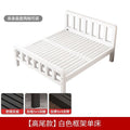 Thickened reinforced iron bed for home bedroom casual silent double bed rental house single dormitory black steel frame bed