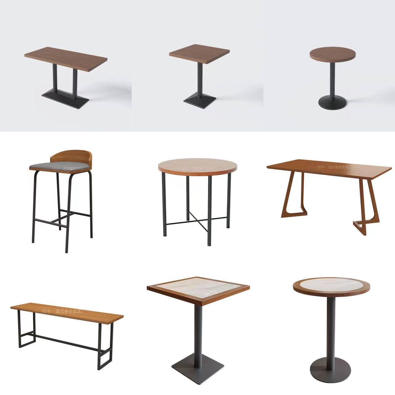Customized Bar Clear Bar Cafe Milk Tea Shop Restaurant Tables and Chairs Negotiate Leisure Area Tables Hot Pot Barbecue Shop Tables